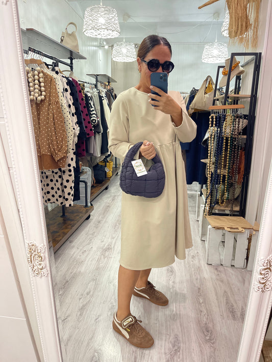 Bolso Mini Scrunch gris azulado - de mano y bandolera