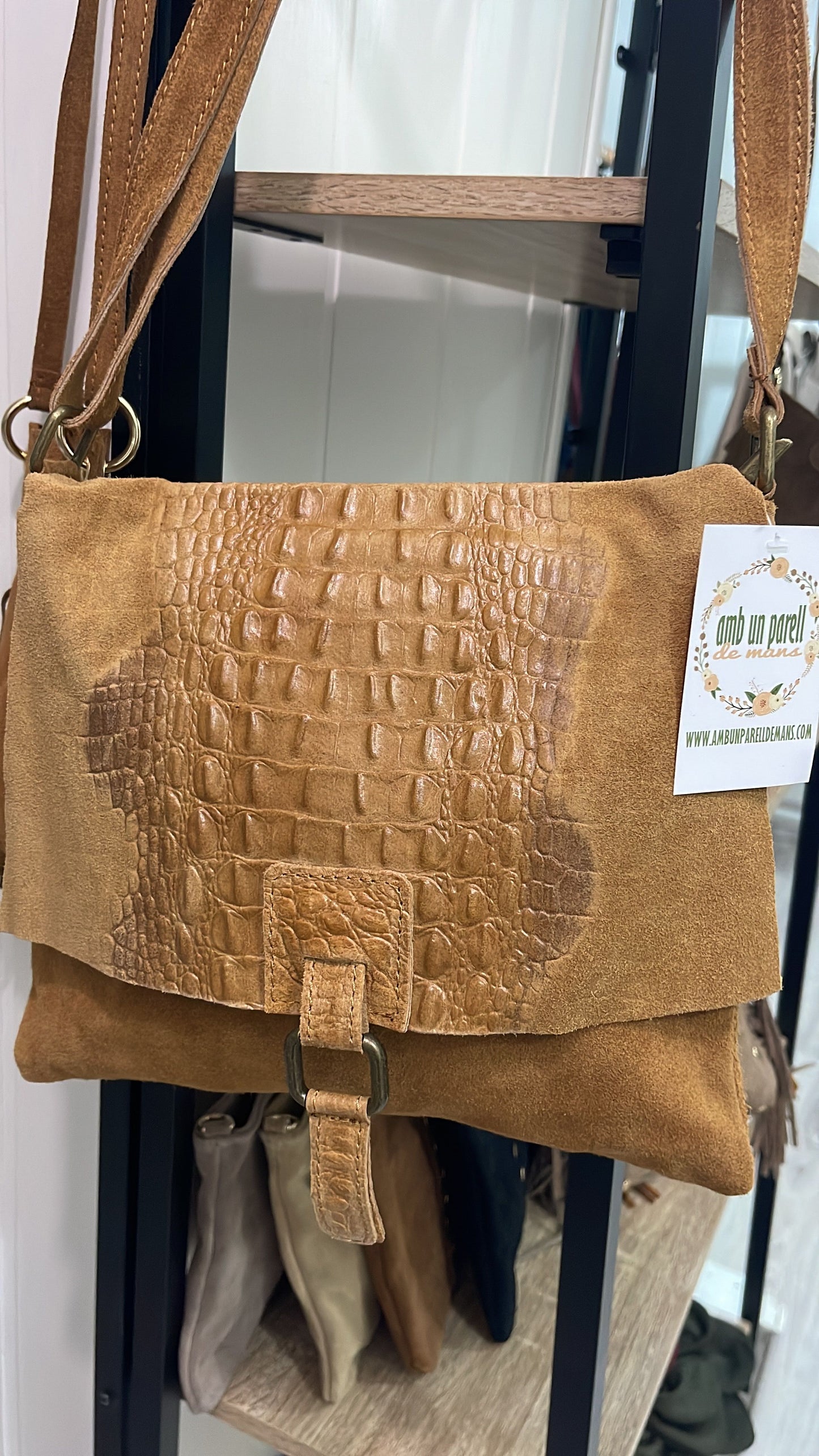 Bolso Croco piel camel