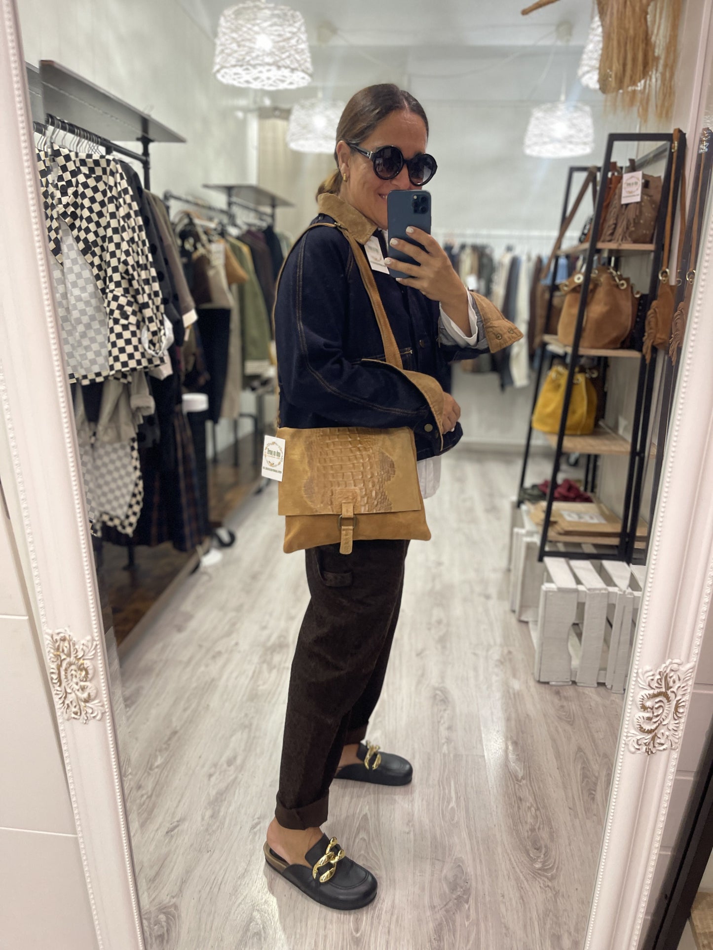 Bolso Croco piel camel