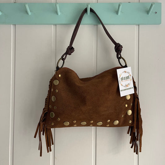 Bolso Tahoma piel camel - con asa bandolera