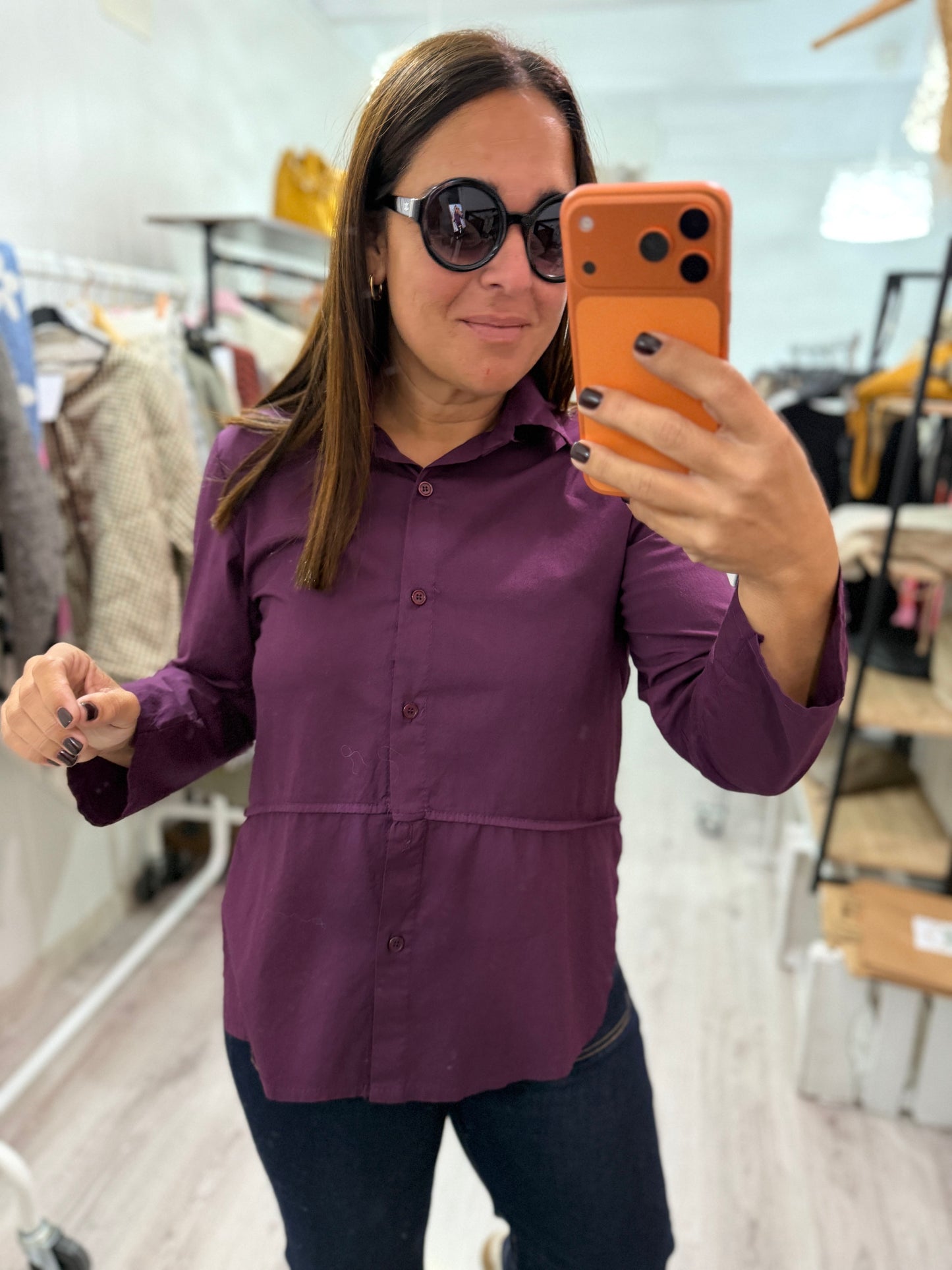 Camisa Amaia berenjena