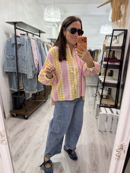 Pantalón Jeans Barrel azul