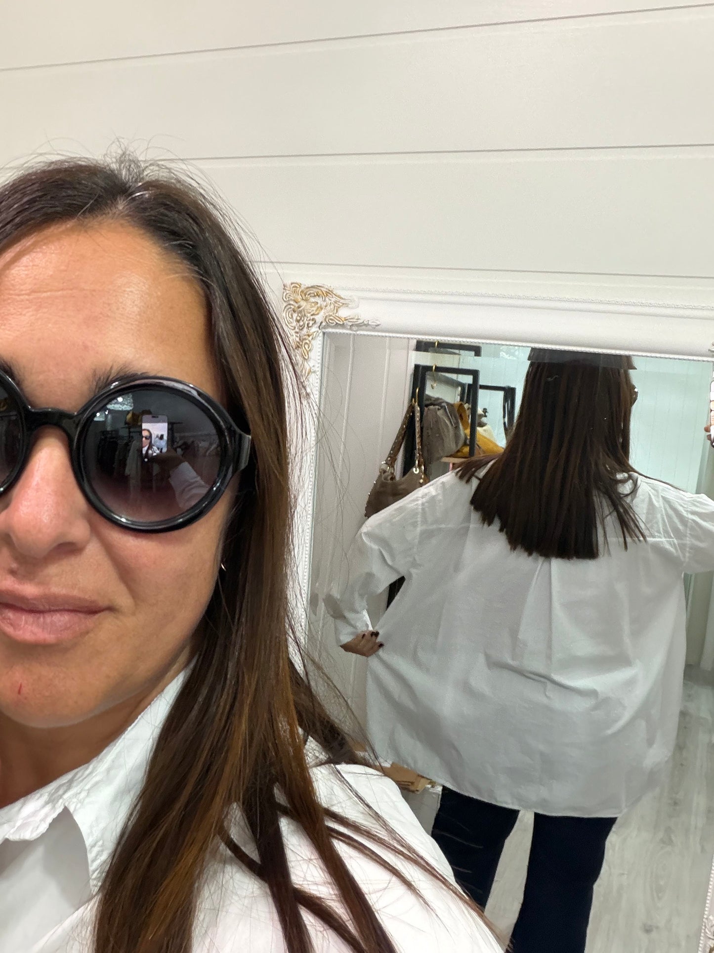 Camisa Karmele oversize  blanco