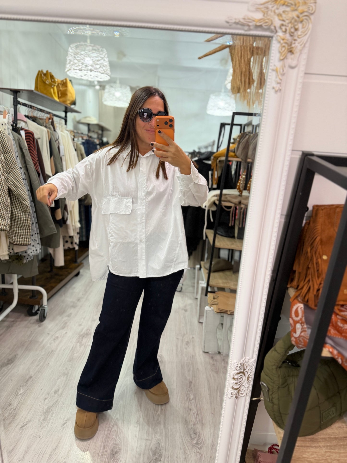 Camisa Karmele oversize  blanco