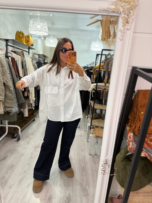 Camisa Karmele oversize  blanco