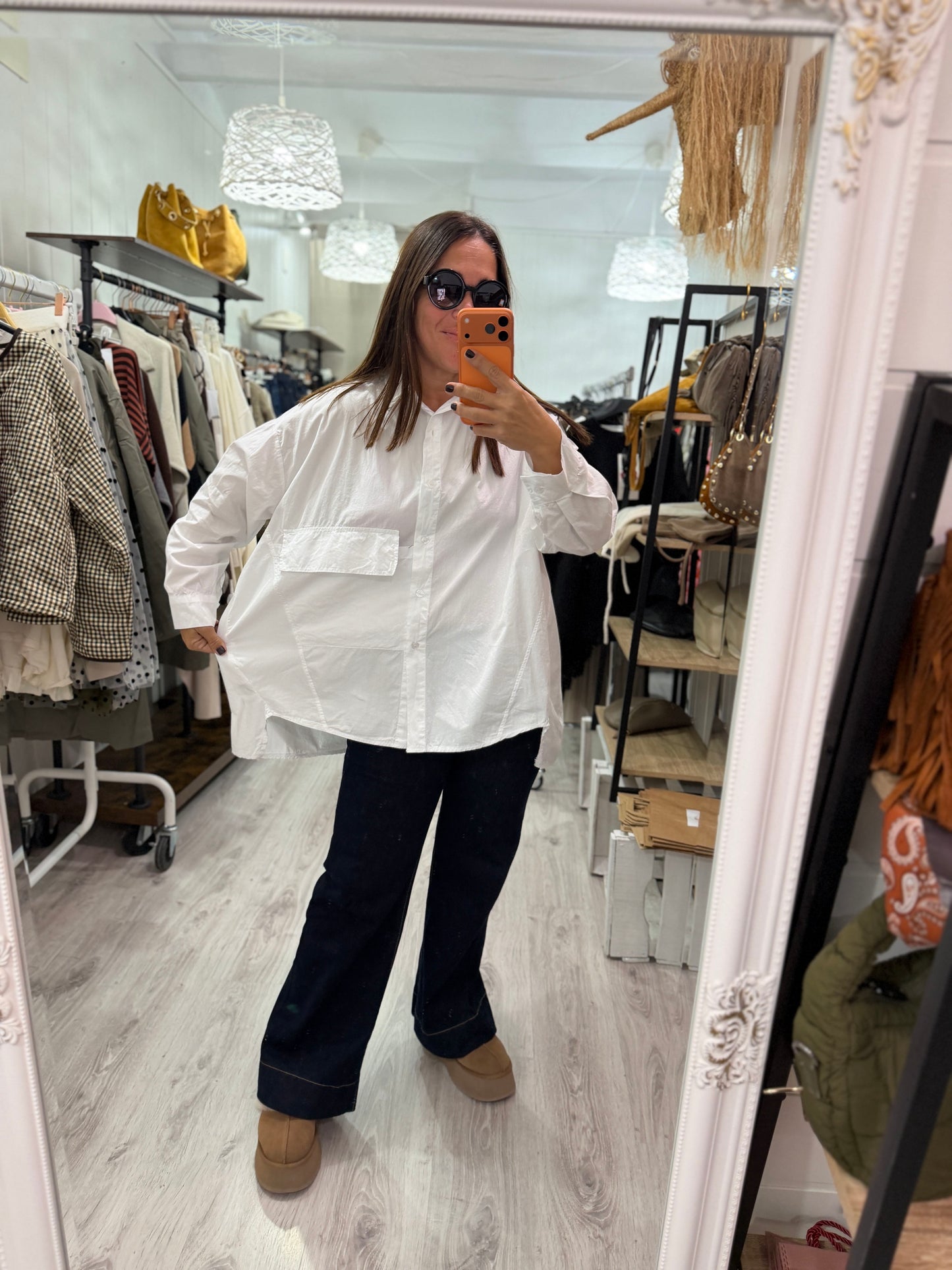 Camisa Karmele oversize  blanco