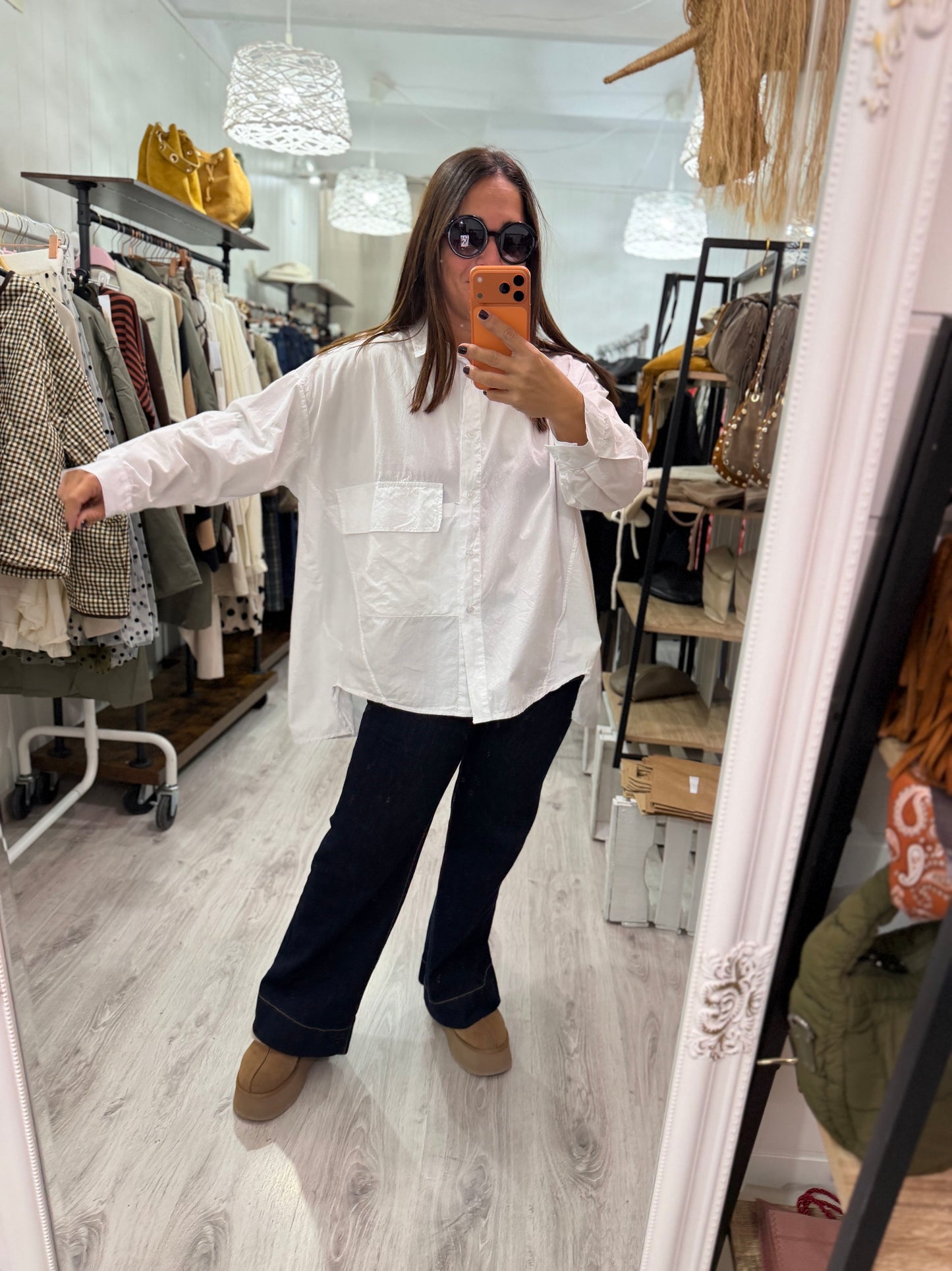 Camisa Karmele oversize  blanco