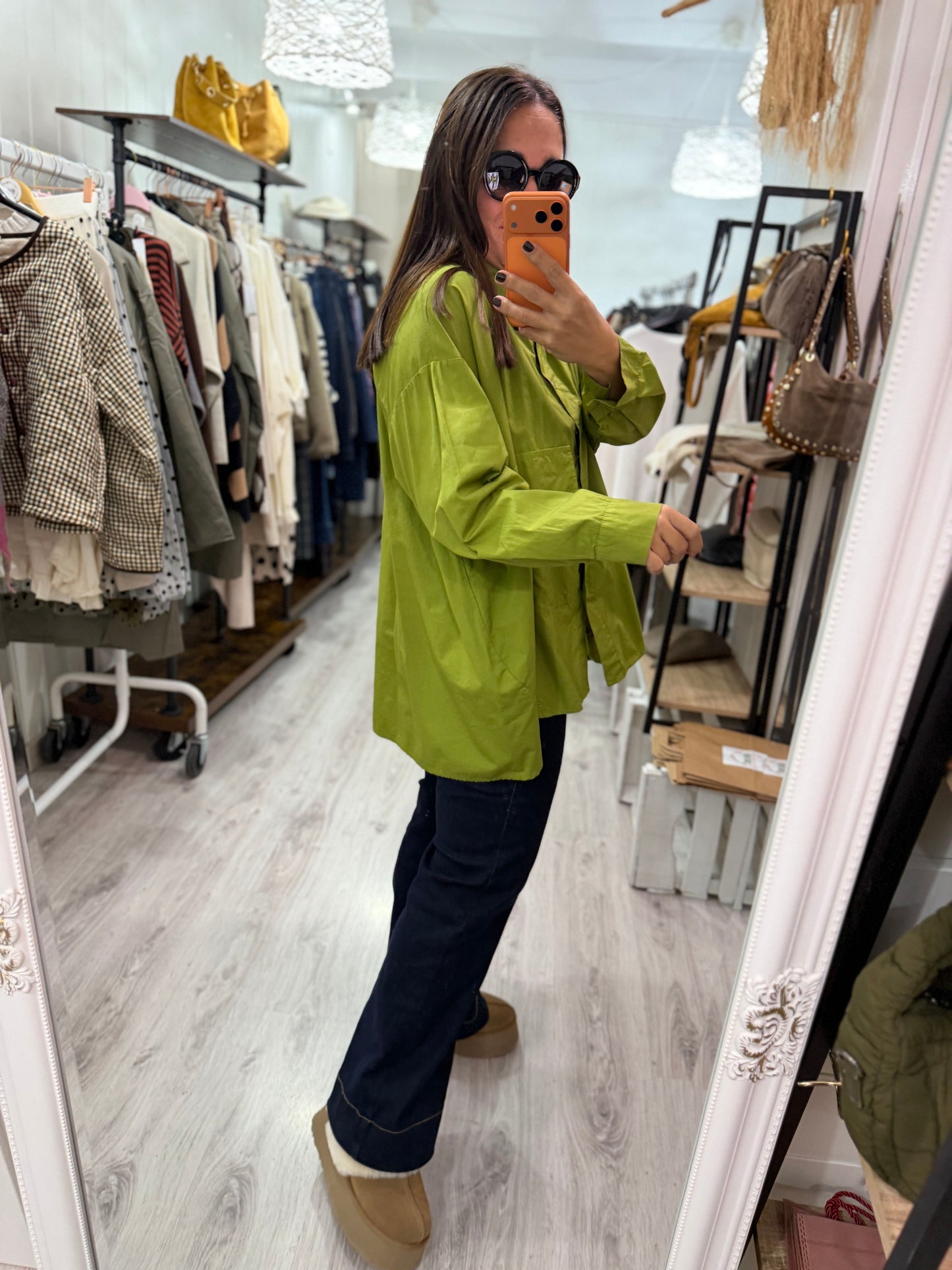 Camisa Karmele oversize  pistacho