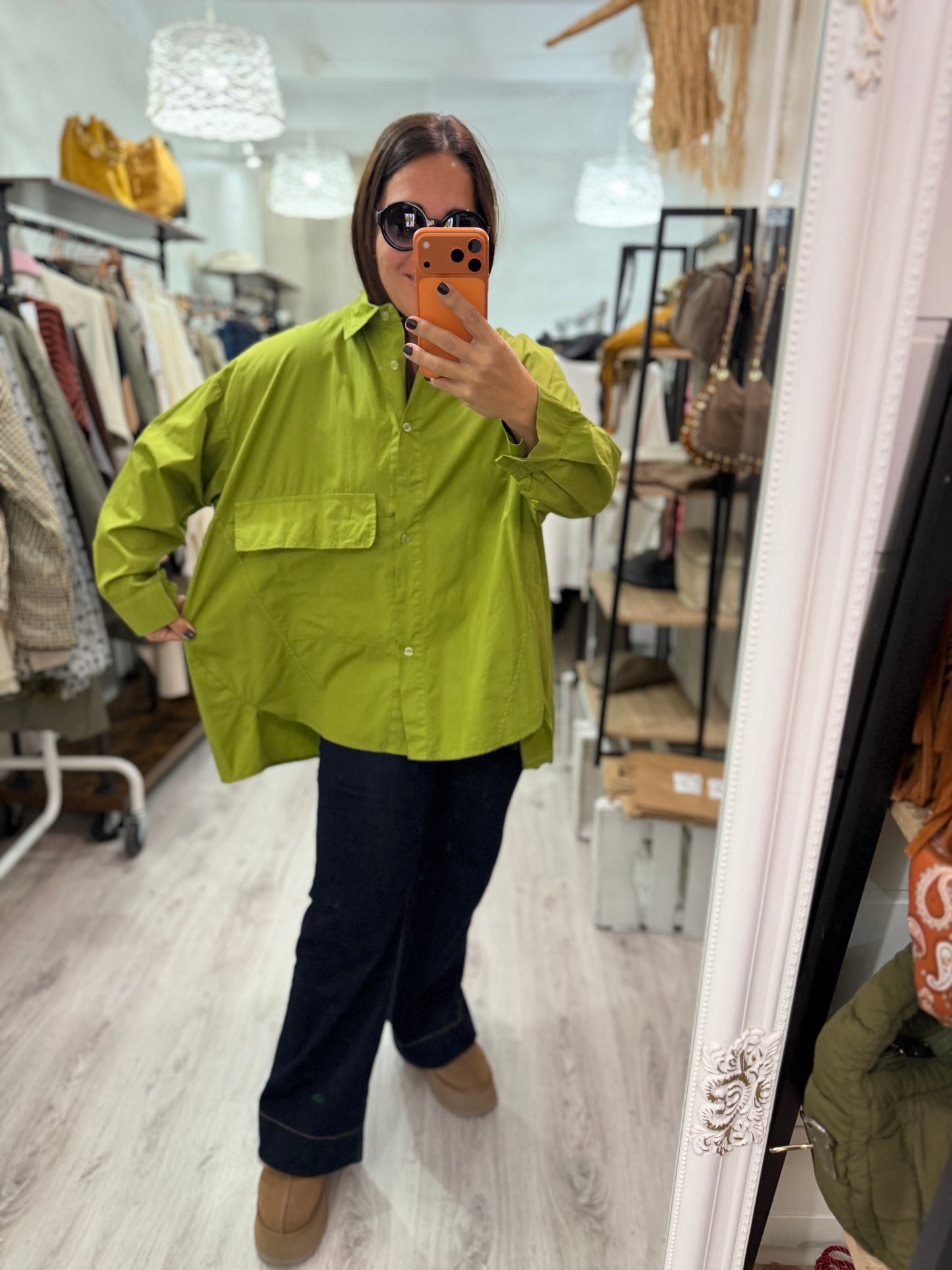 Camisa Karmele oversize  pistacho