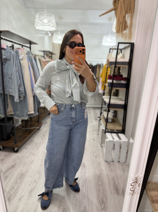 Pantalón Jeans Barrel azul