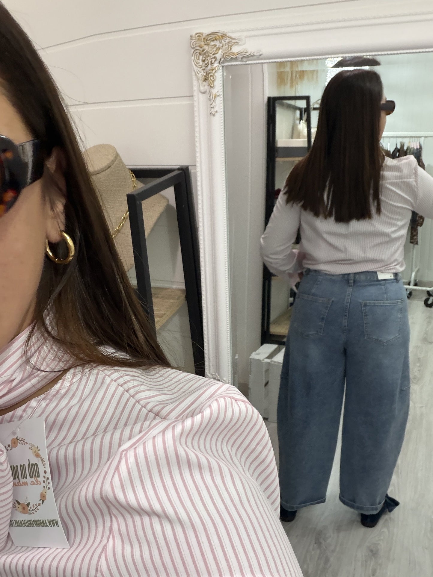 Pantalón Jeans Barrel azul
