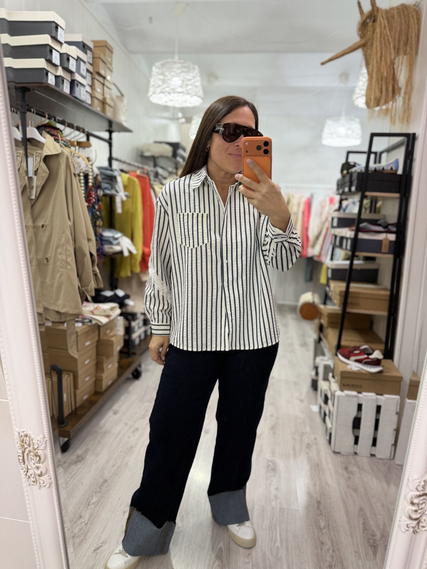 Camisa Love rayas marino