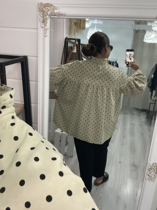Camisa Mila topos beige