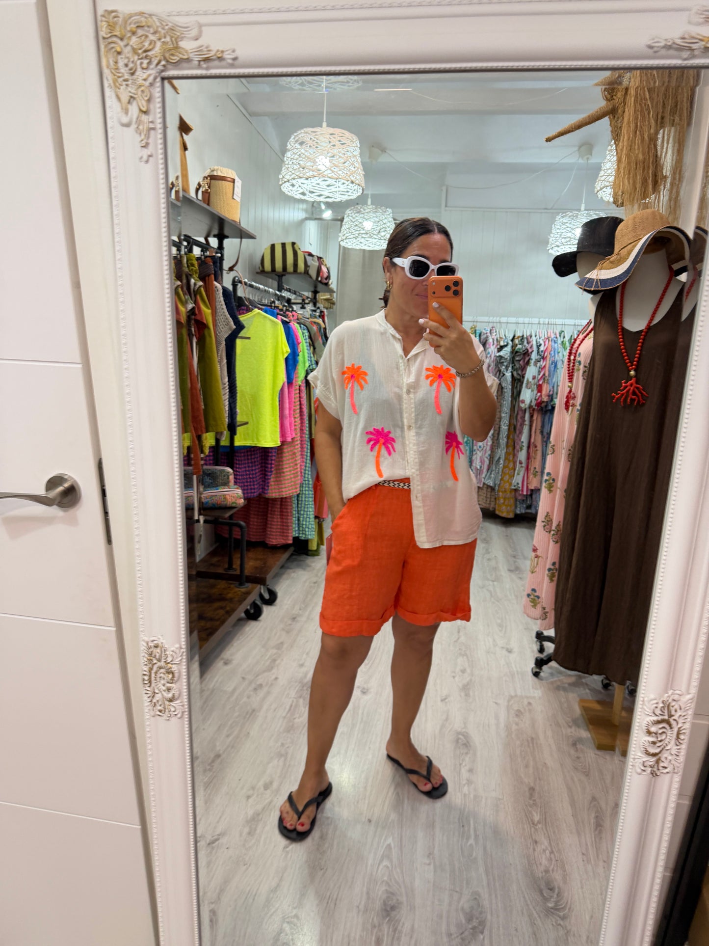 Bermuda lino naranja