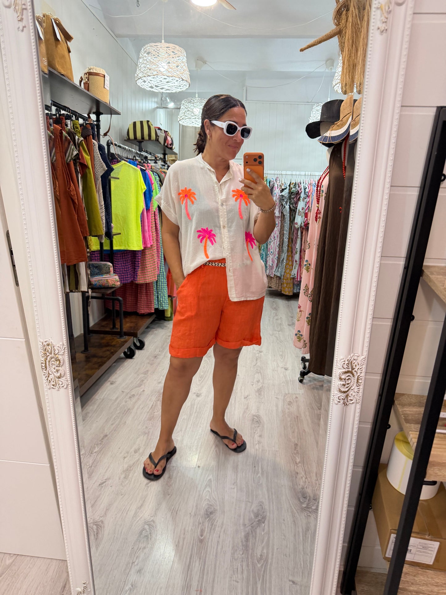 Bermuda lino naranja