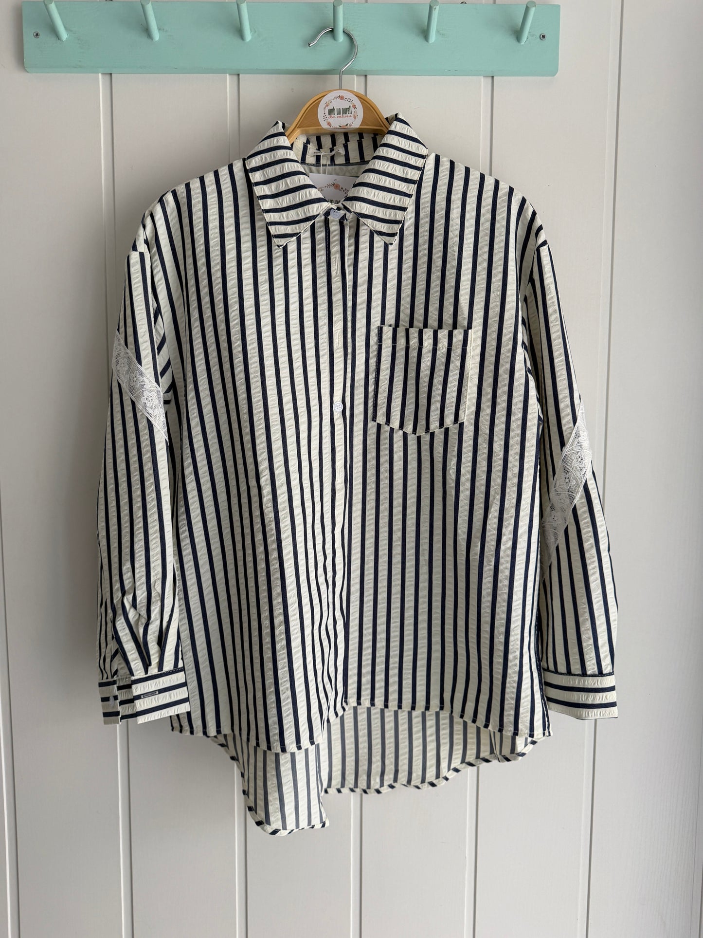 Camisa Love rayas marino