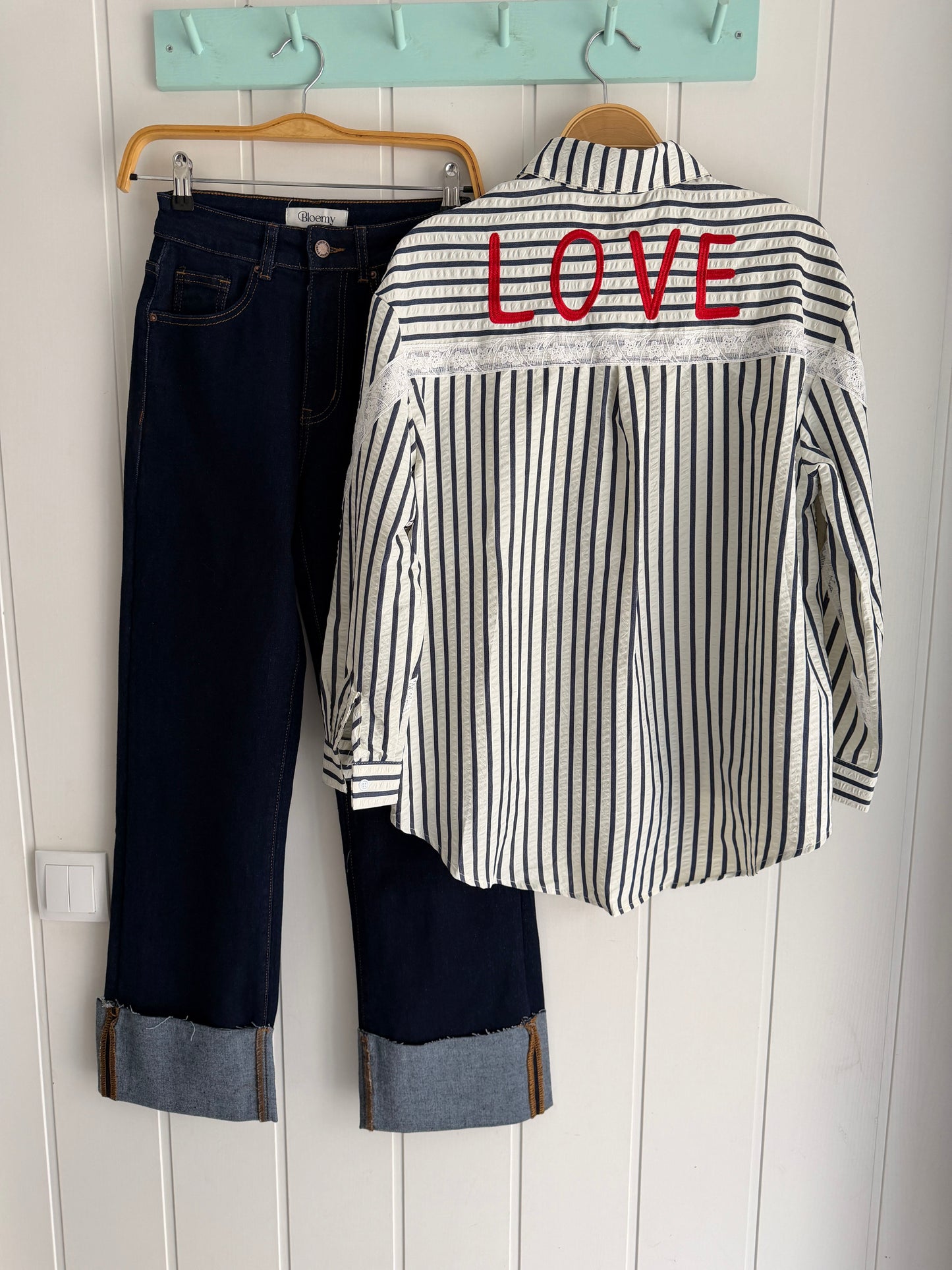 Camisa Love rayas marino