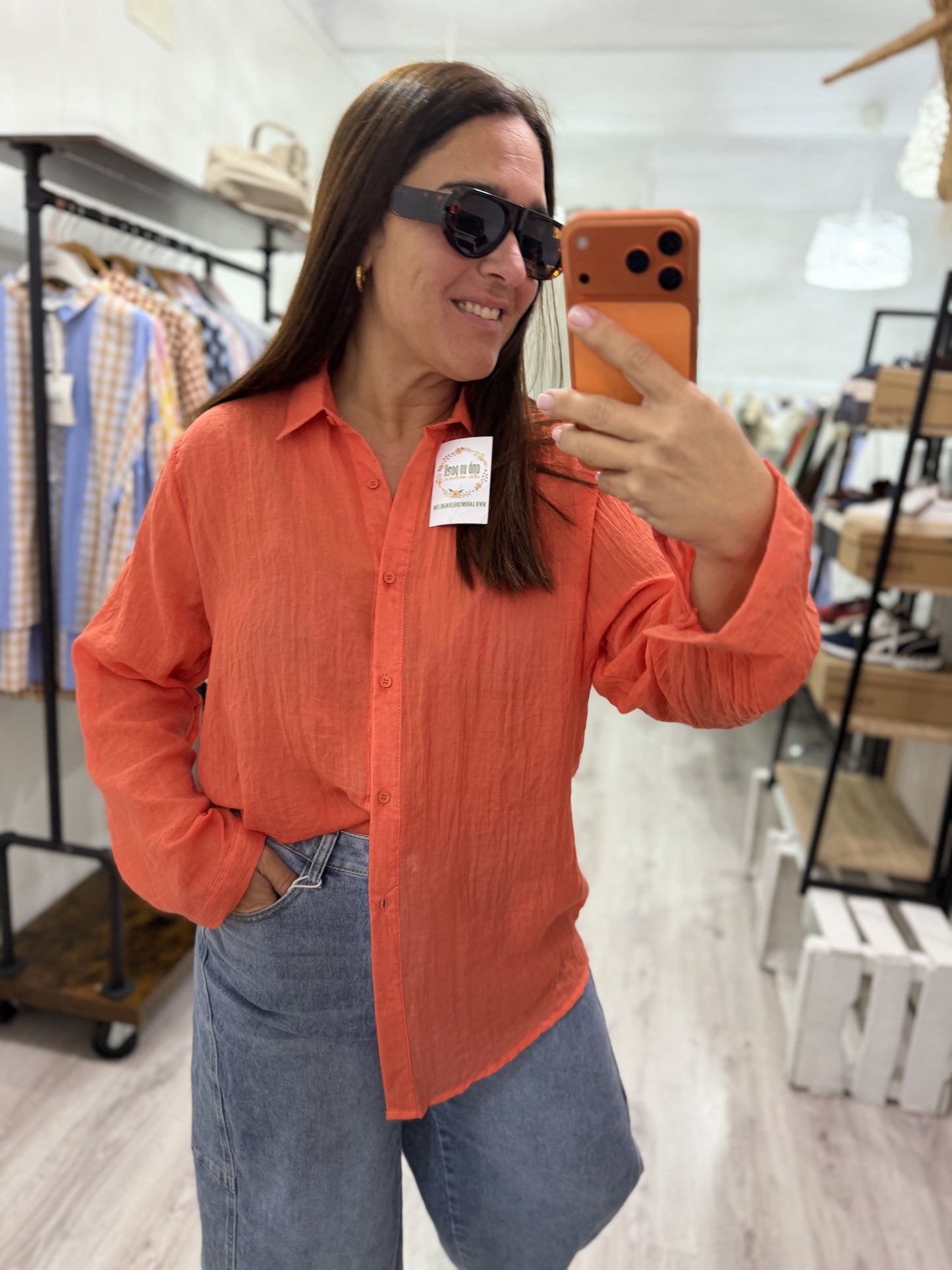 Camisa Silk naranja