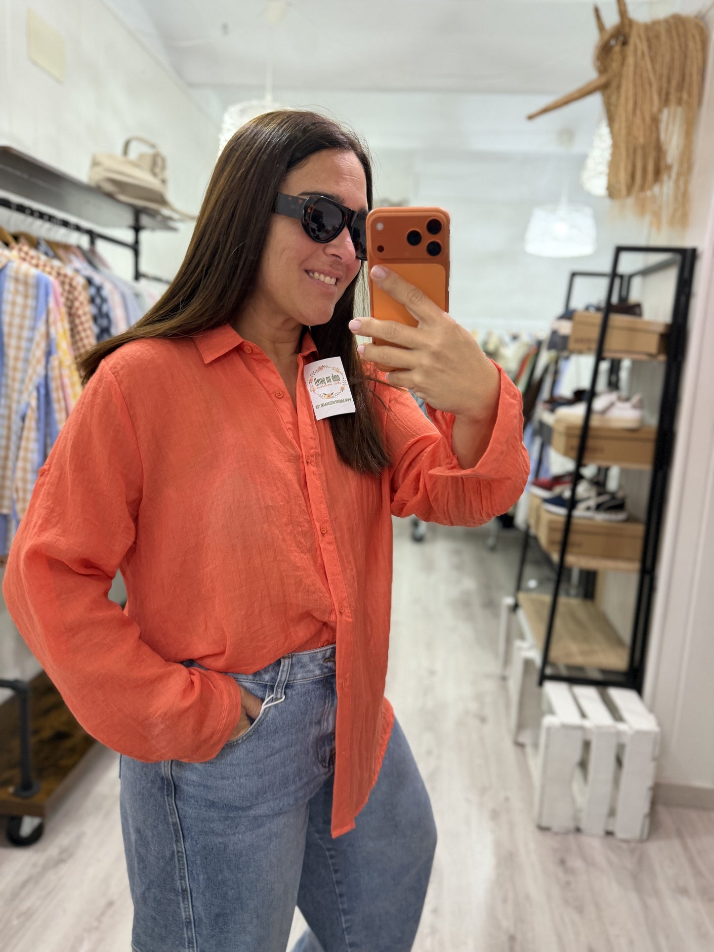 Camisa Silk naranja
