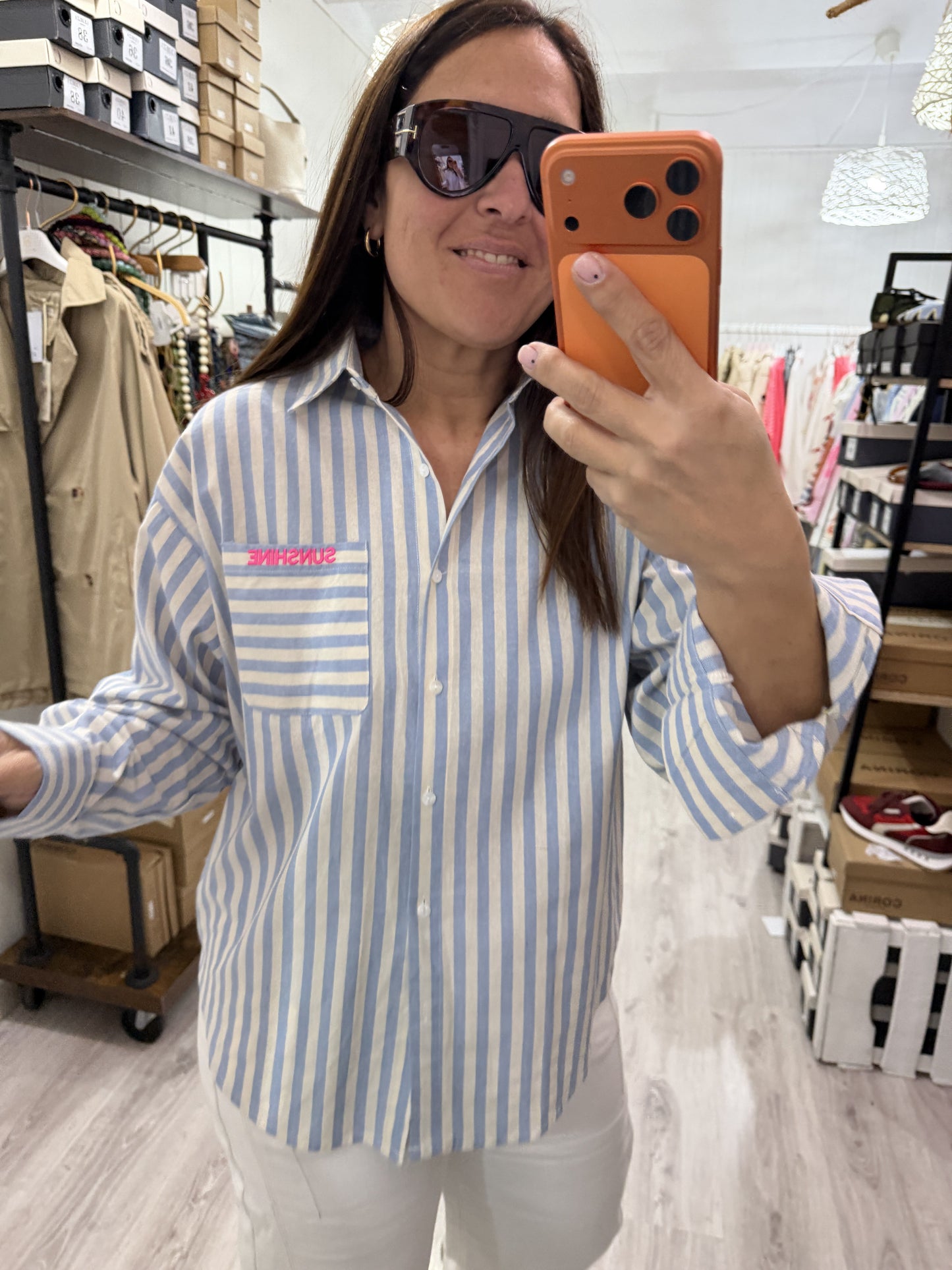 Camisa Sunshine rayas y fluor