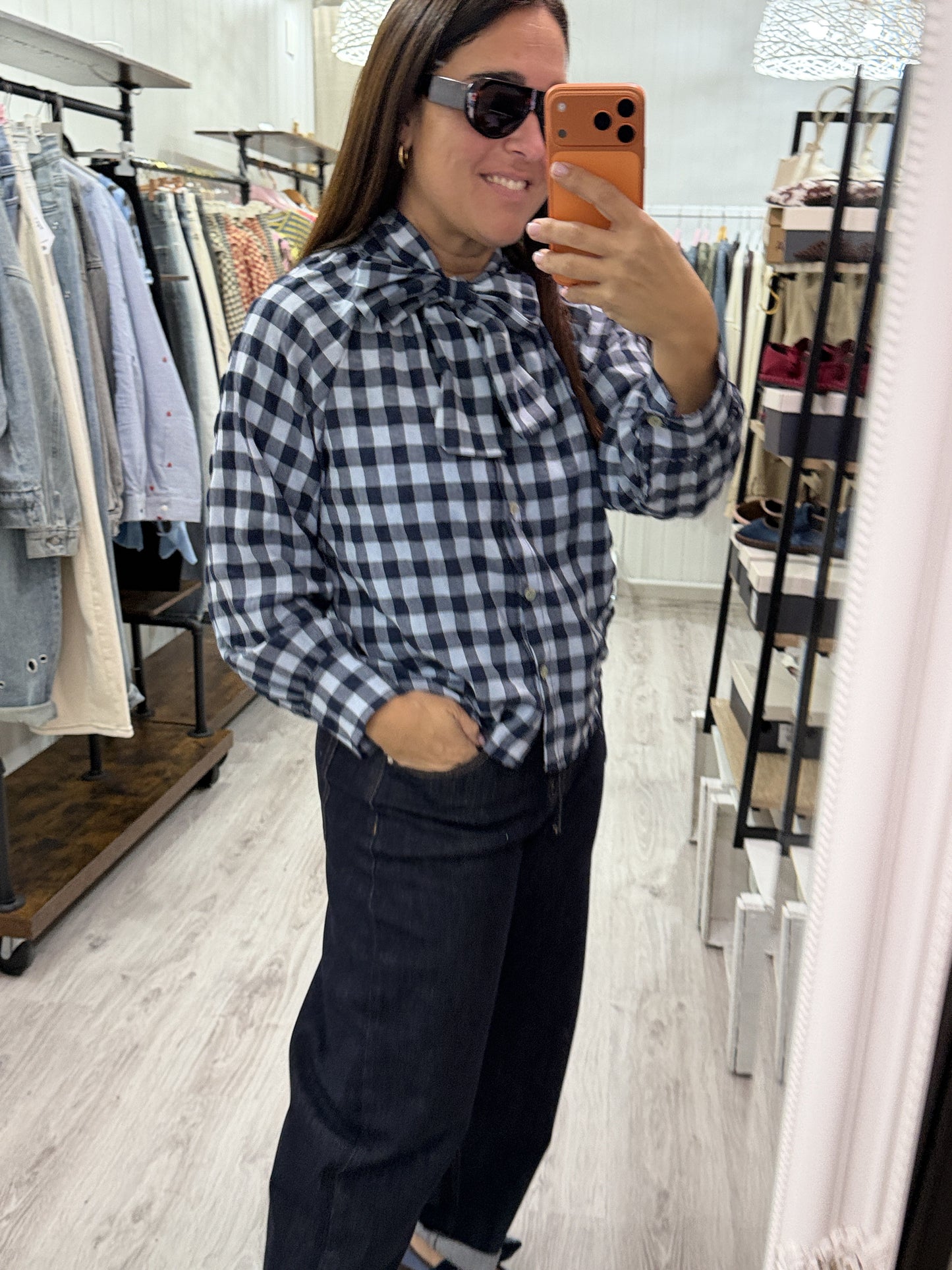 Camisa Vichy lazo marino