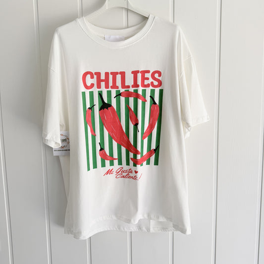 Camiseta Chillies verde y rojo