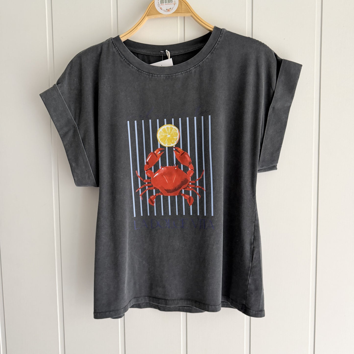 Camiseta Cangrejo Dolce Vita negro lavado