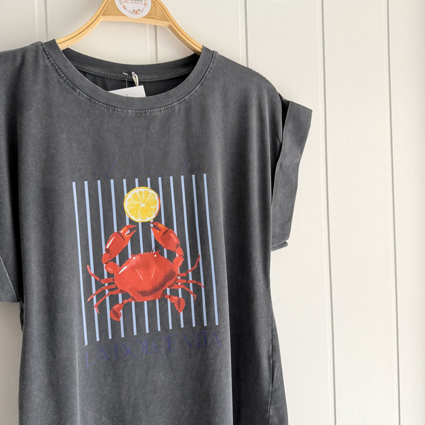 Camiseta Cangrejo Dolce Vita negro lavado