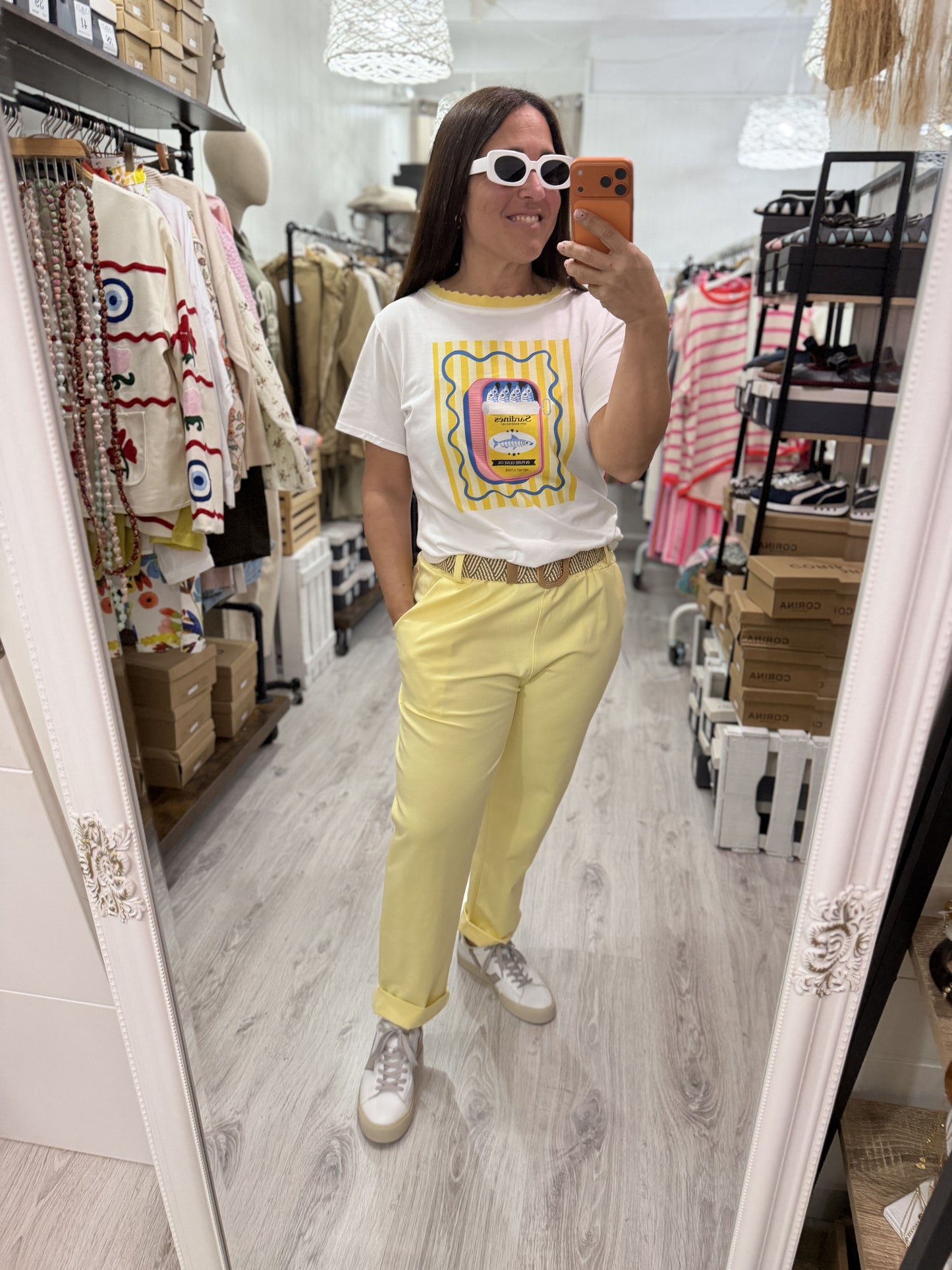 Pantalón Punto Roma basic amarillo