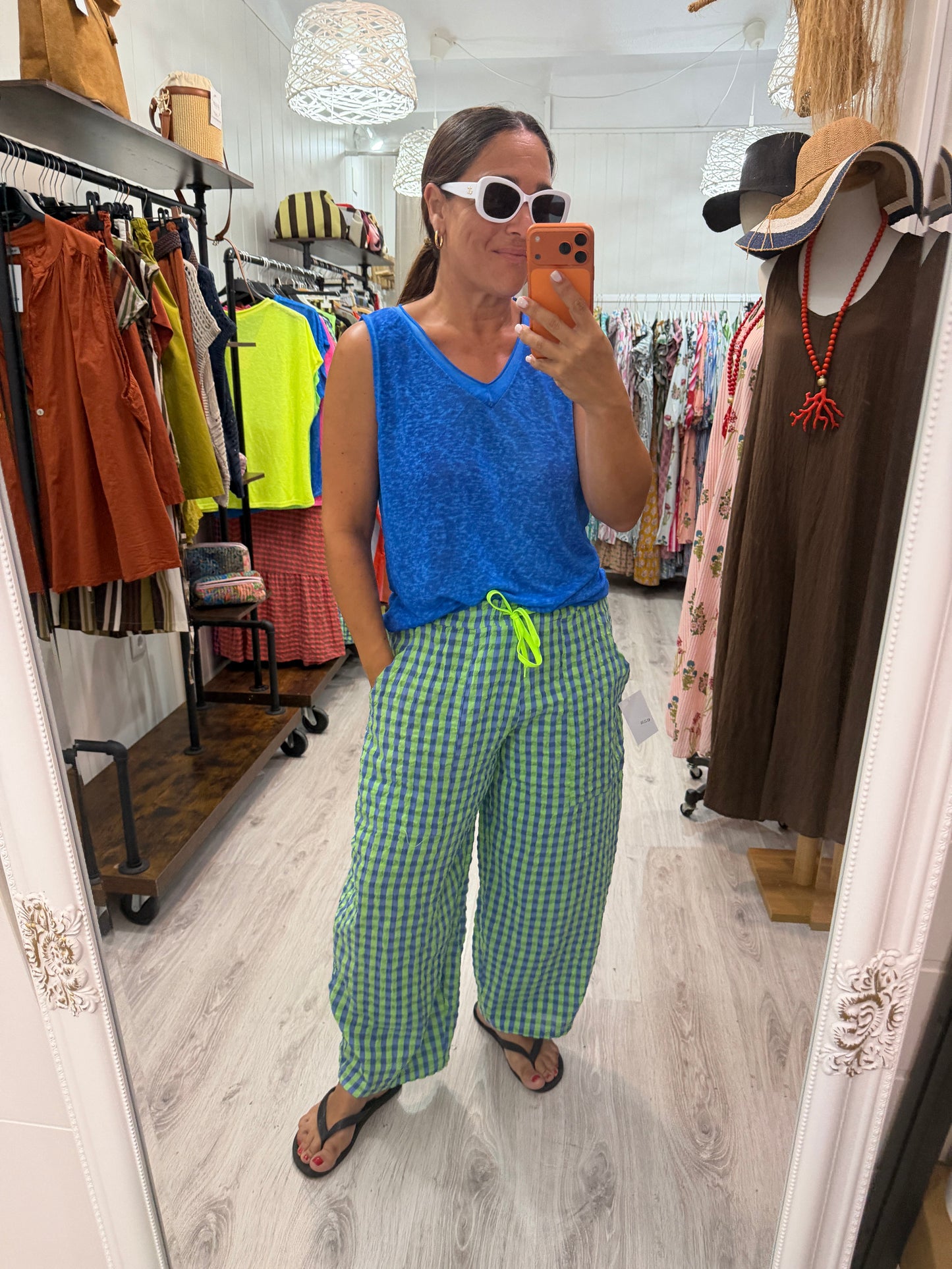 Camiseta Boho tirantes azul klein