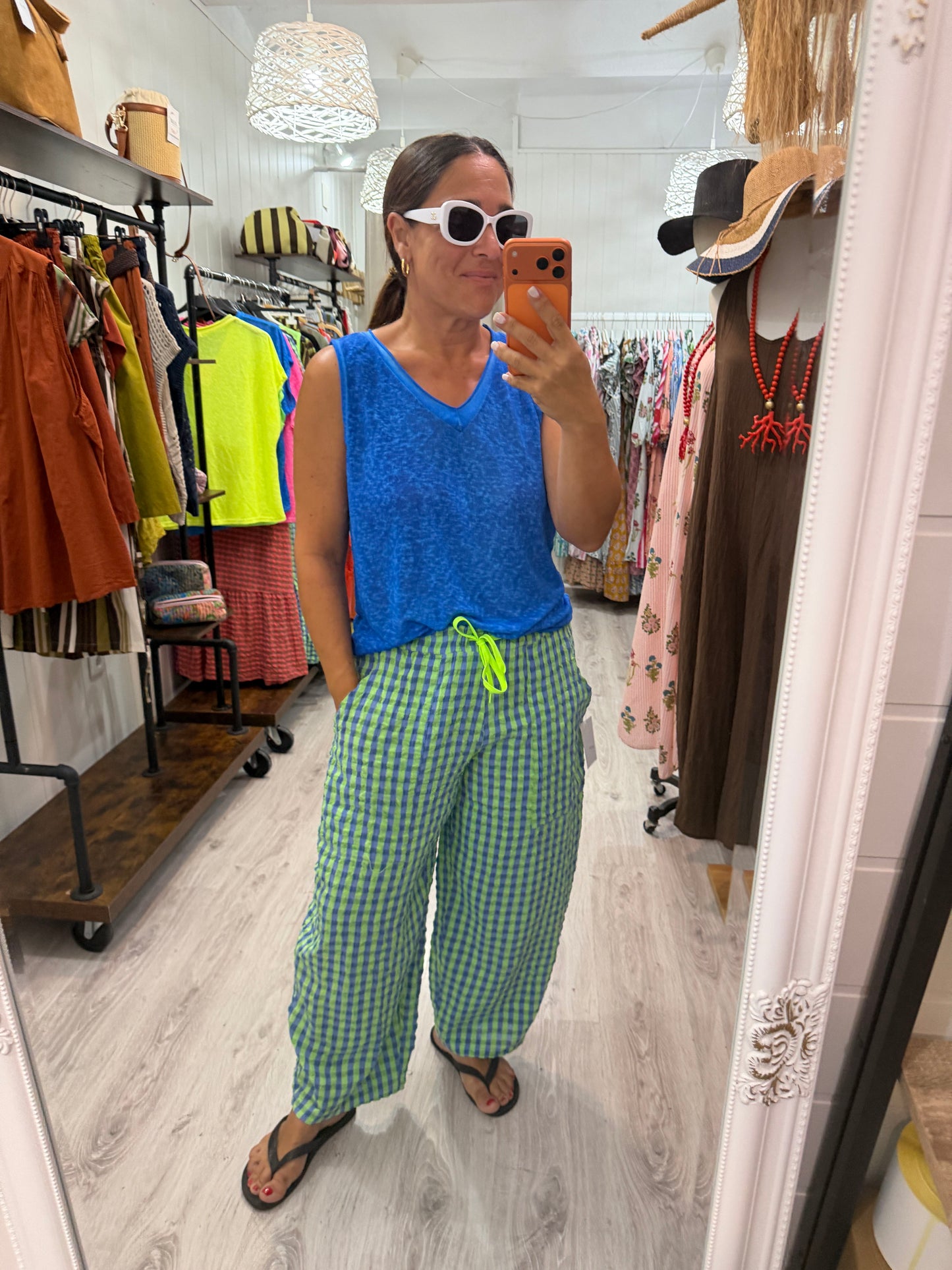 Camiseta Boho tirantes azul klein