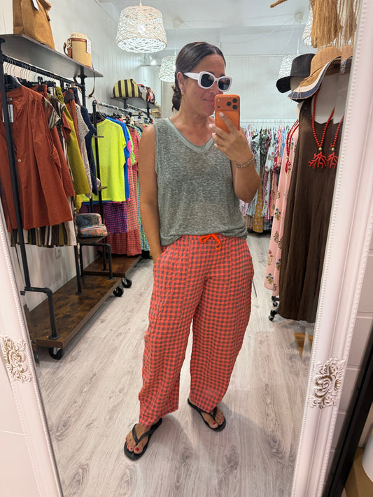 Camiseta Boho tirantes kaki