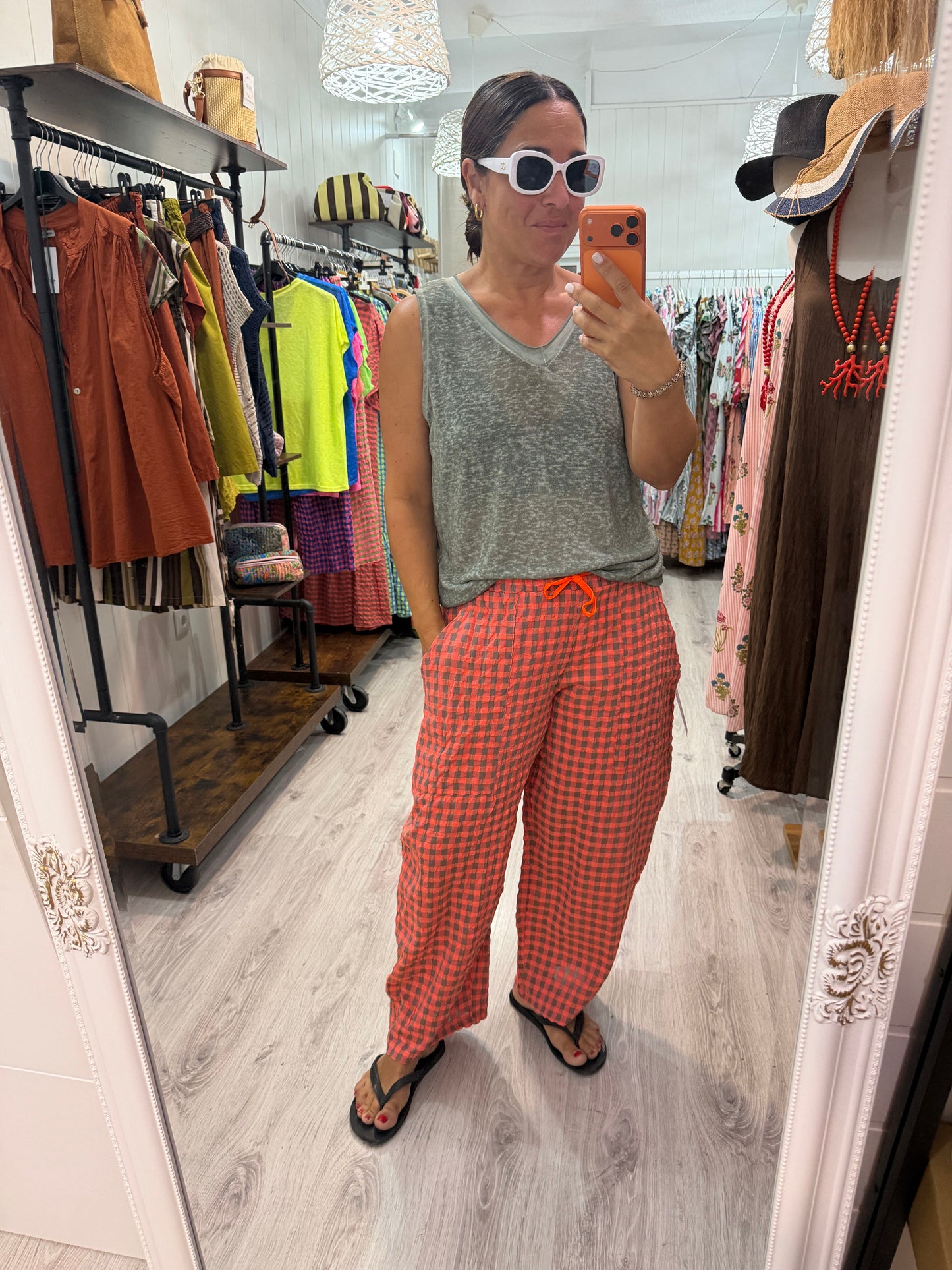 Camiseta Boho tirantes kaki