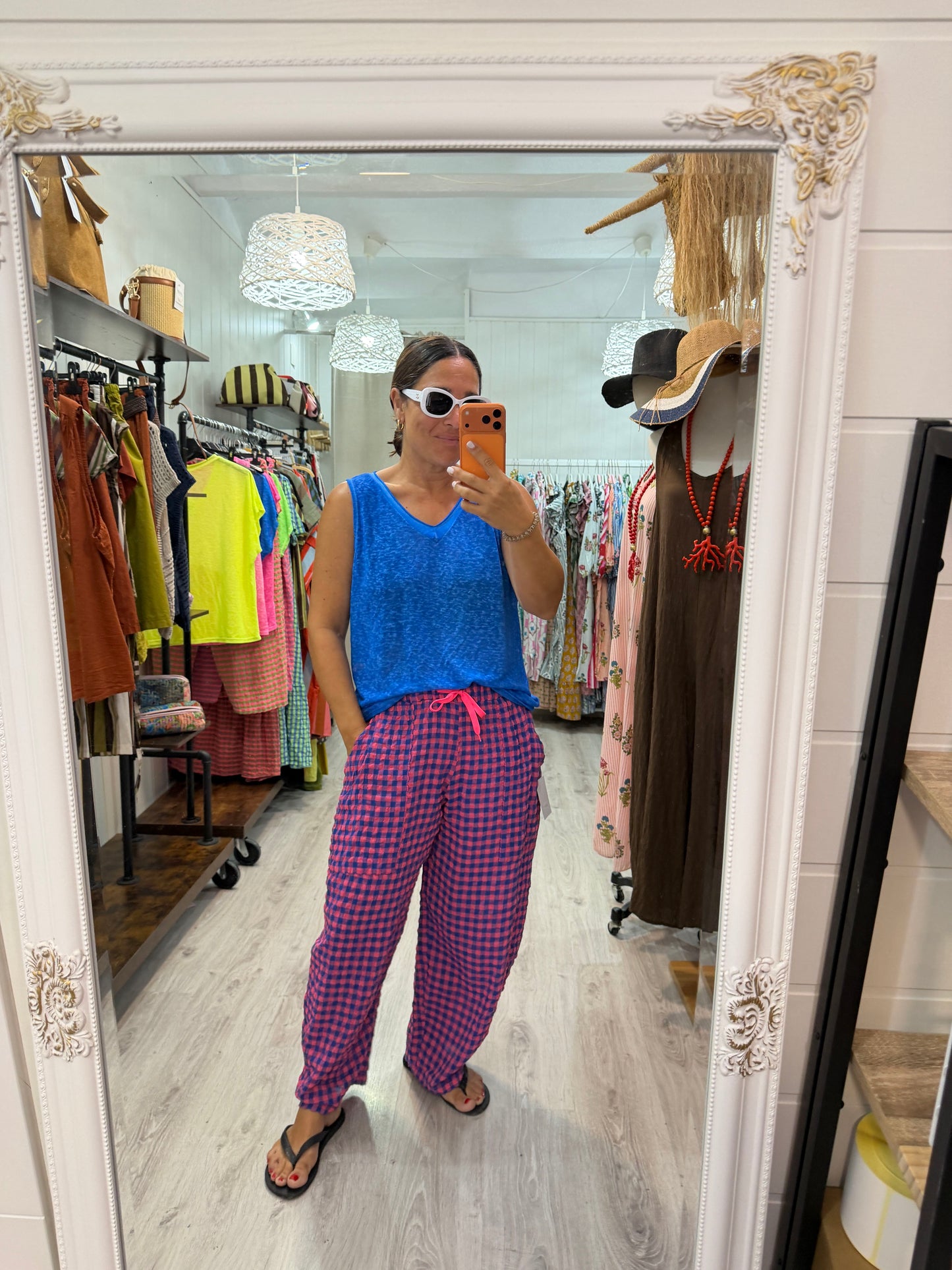 Camiseta Boho tirantes azul klein
