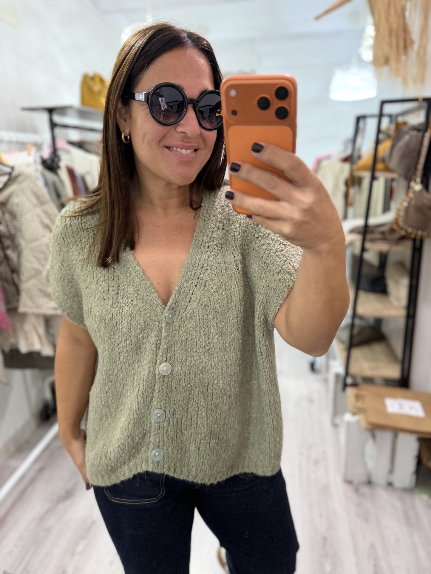 Chaleco borreguito verde