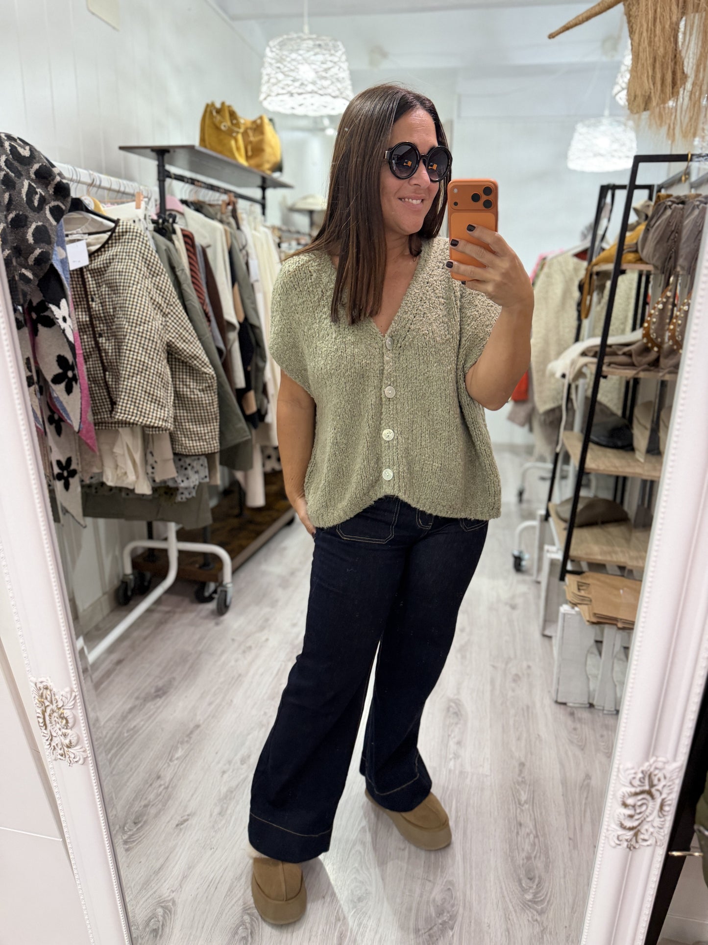 Chaleco borreguito verde