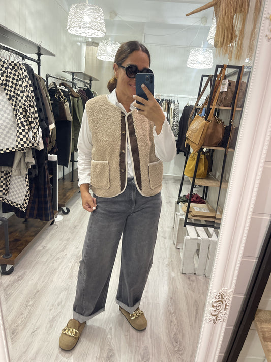 Pantalón Barrel jeans gris