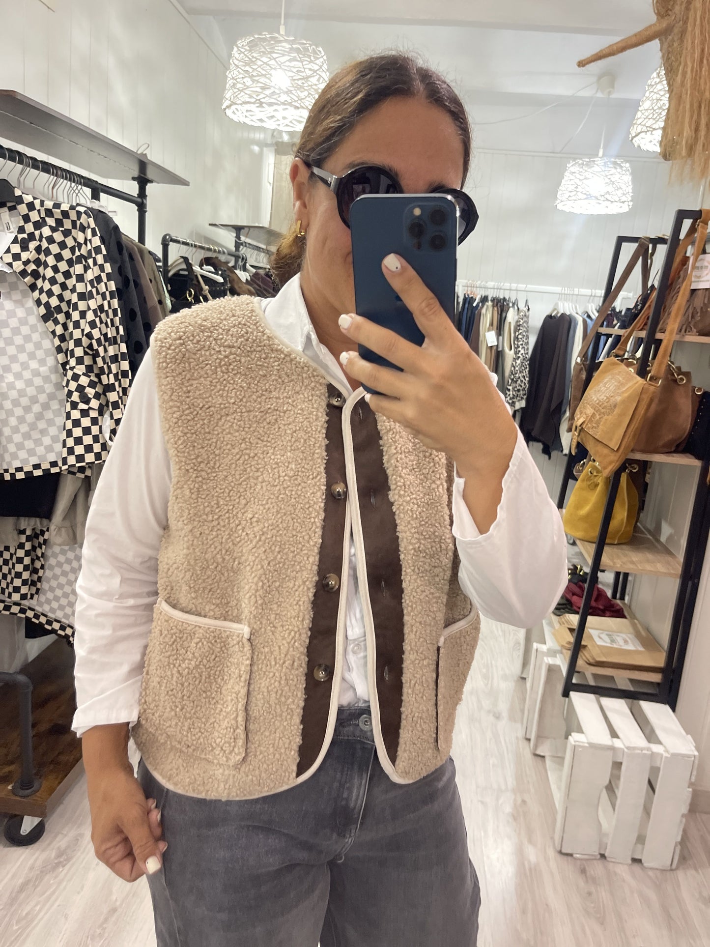 Chaleco Nordic borreguito beige
