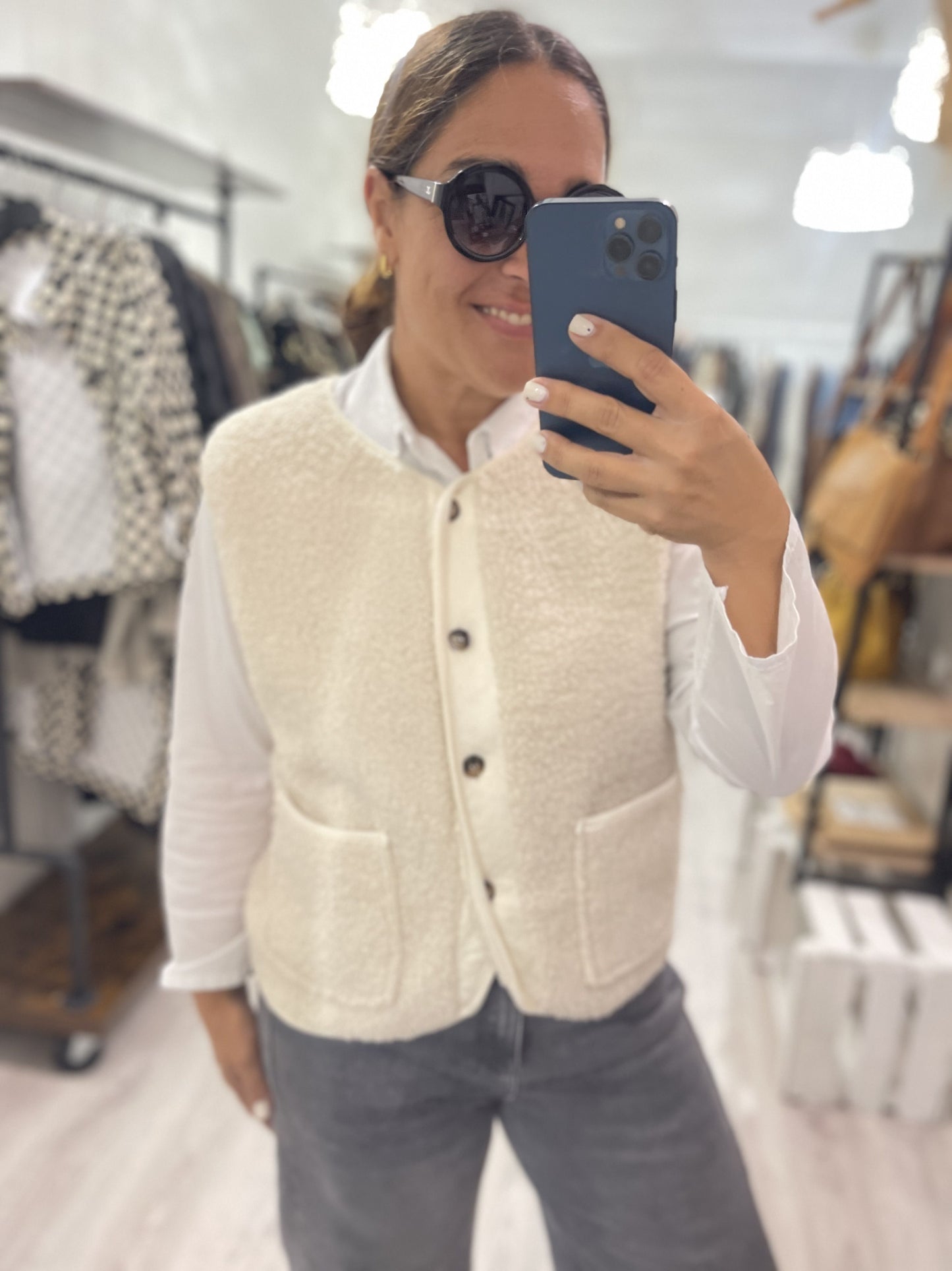 Chaleco Nordic borreguito marfil