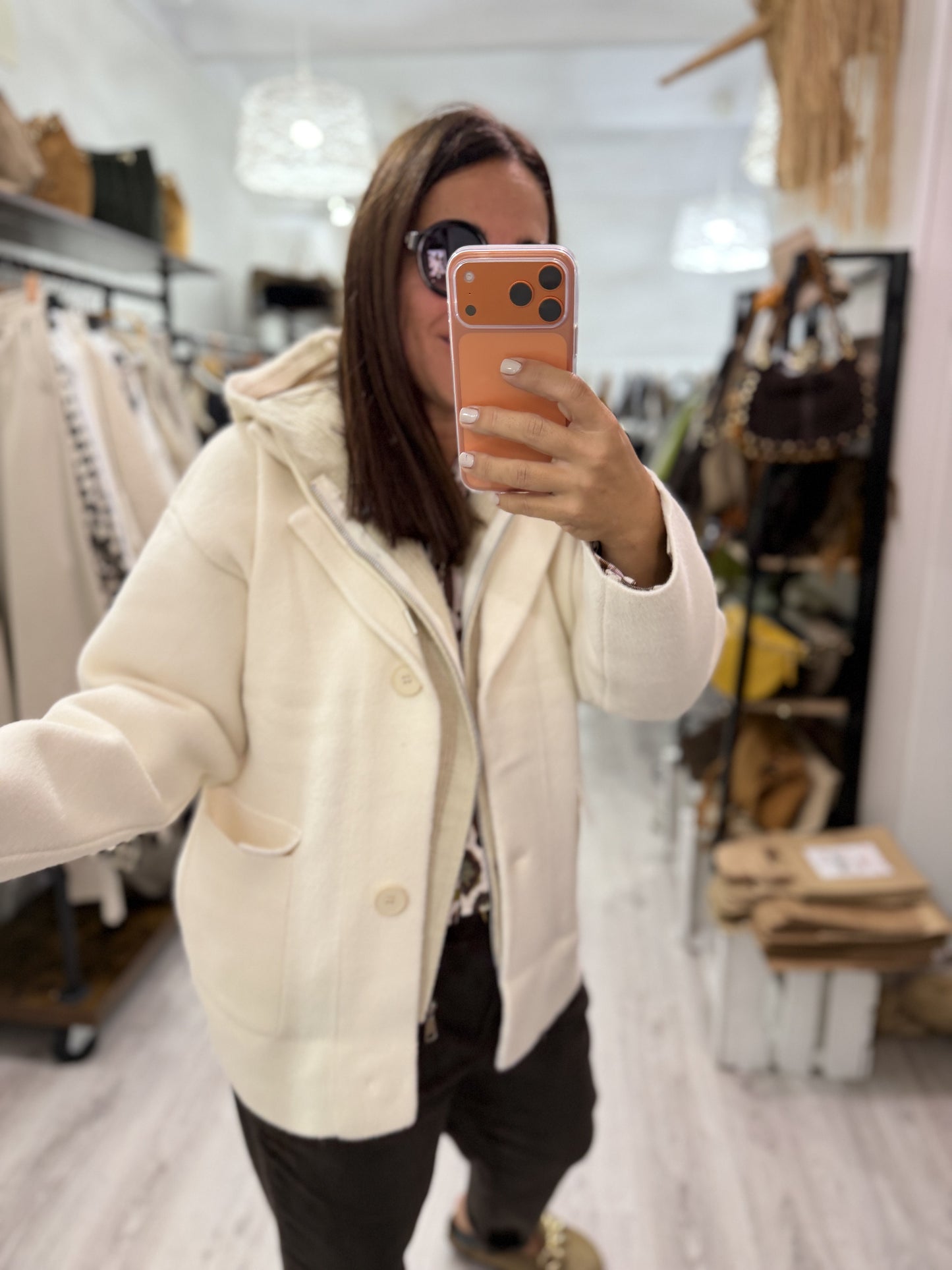 Chaqueta Bermeo capucha desmontable beige