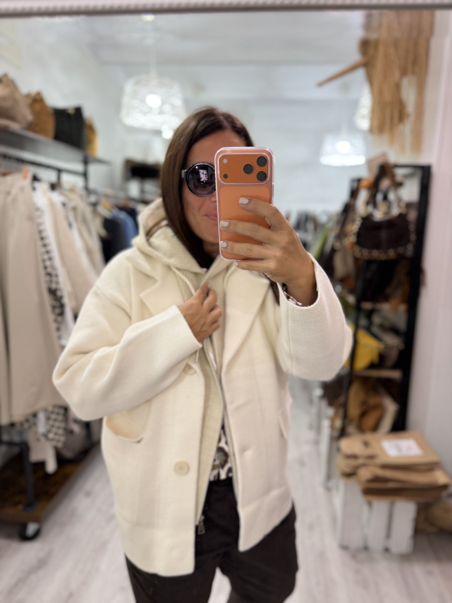 Chaqueta Bermeo capucha desmontable beige