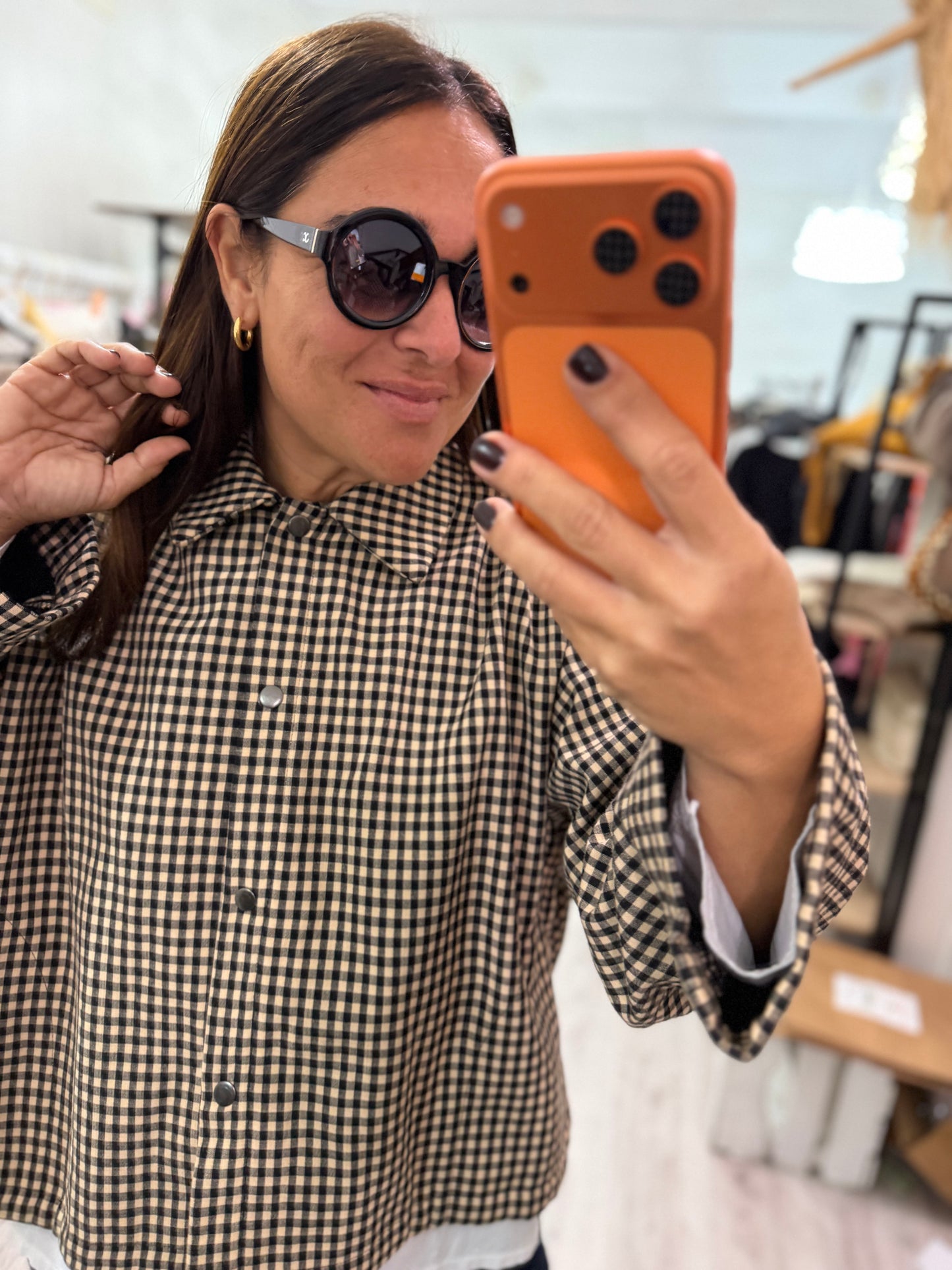 Chaqueta Kobe vichy negro