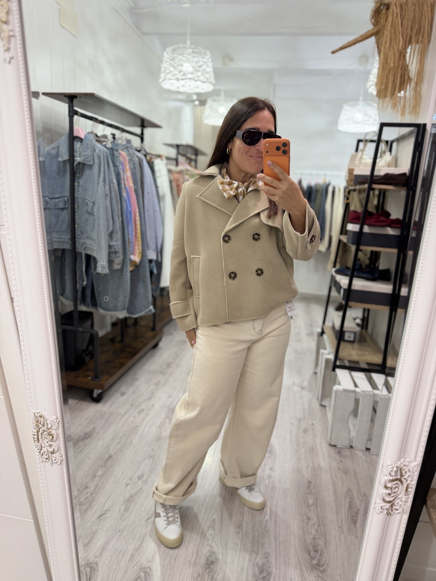 Chaqueta Neopreno beige