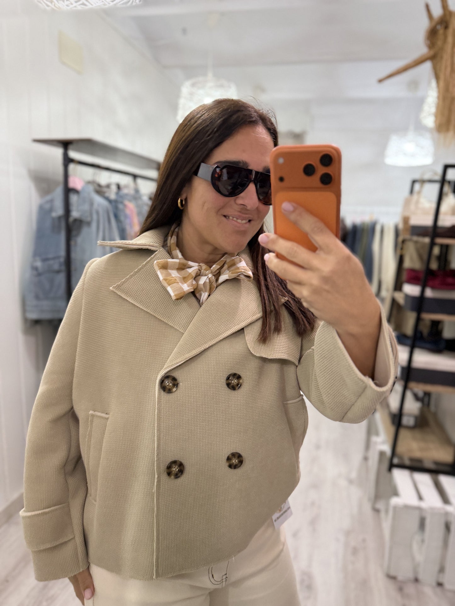 Chaqueta Neopreno beige