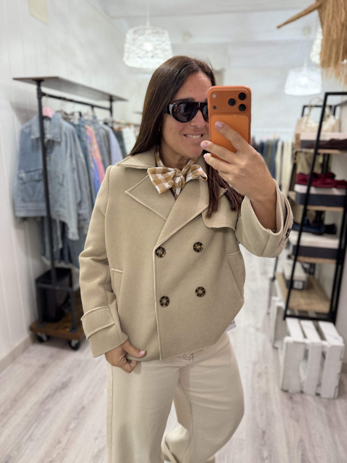 Chaqueta Neopreno beige