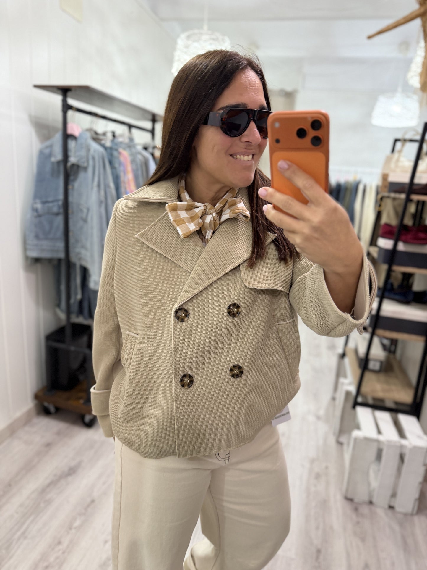 Chaqueta Neopreno beige