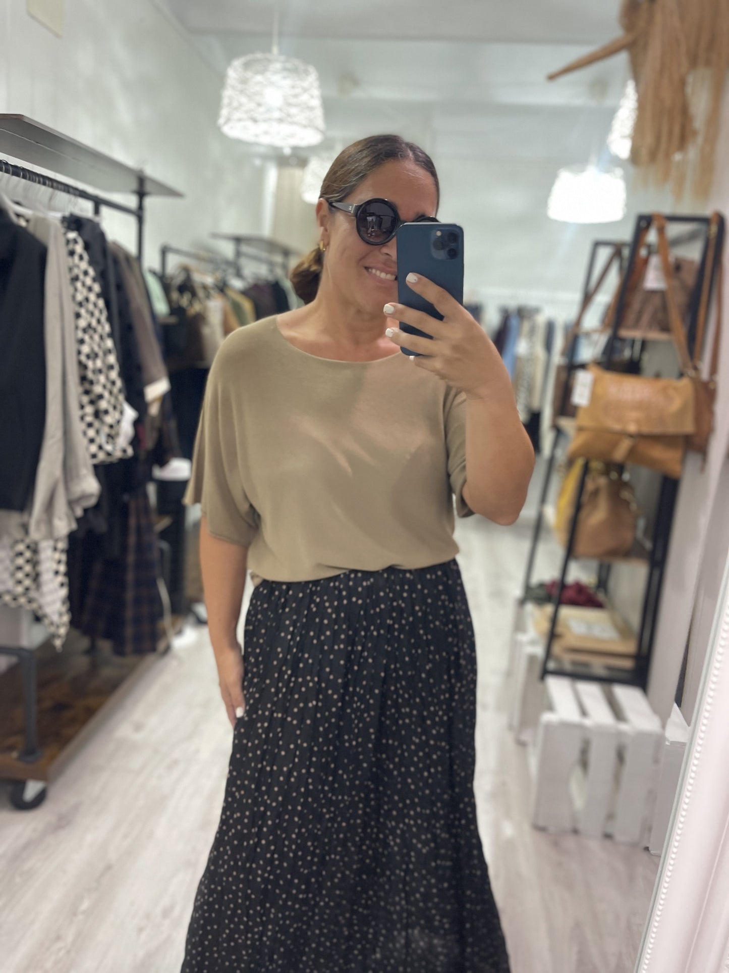 Conjunto jersei y falda Lolita camel y negro