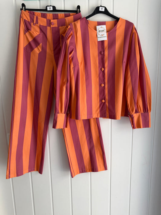 Conjunto Leticia naranja y rosa