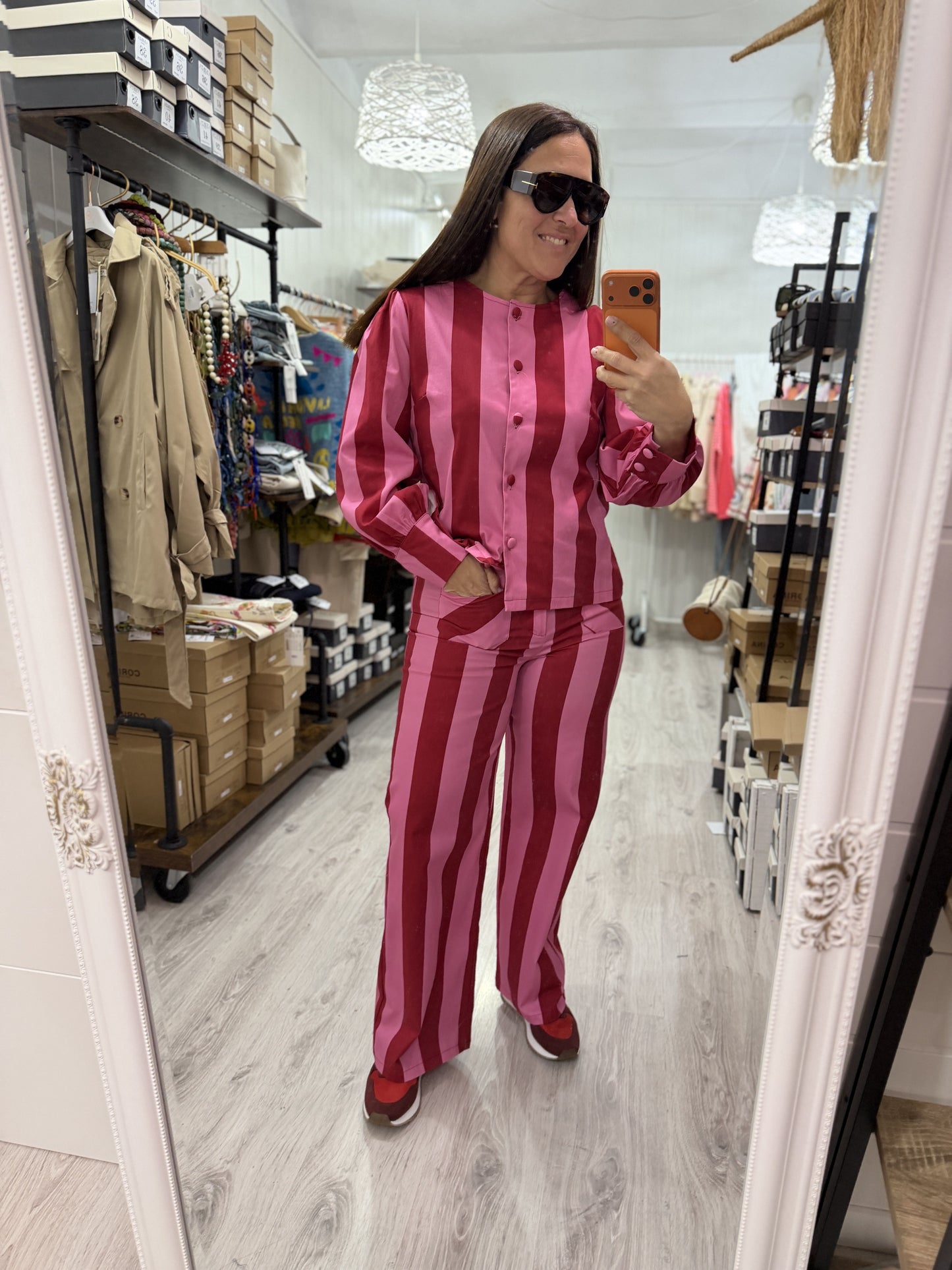 Conjunto Leticia fucsia y rojo