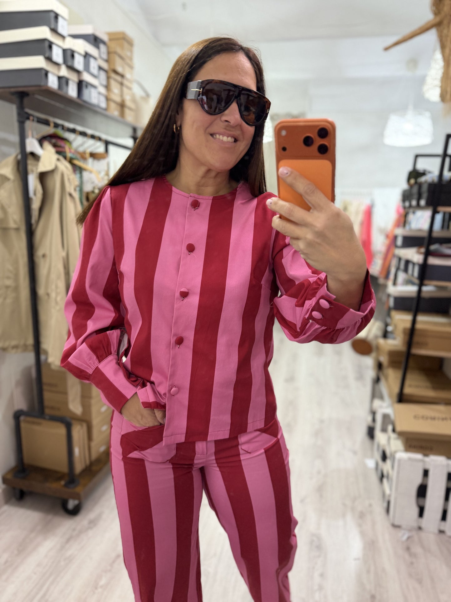 Conjunto Leticia fucsia y rojo